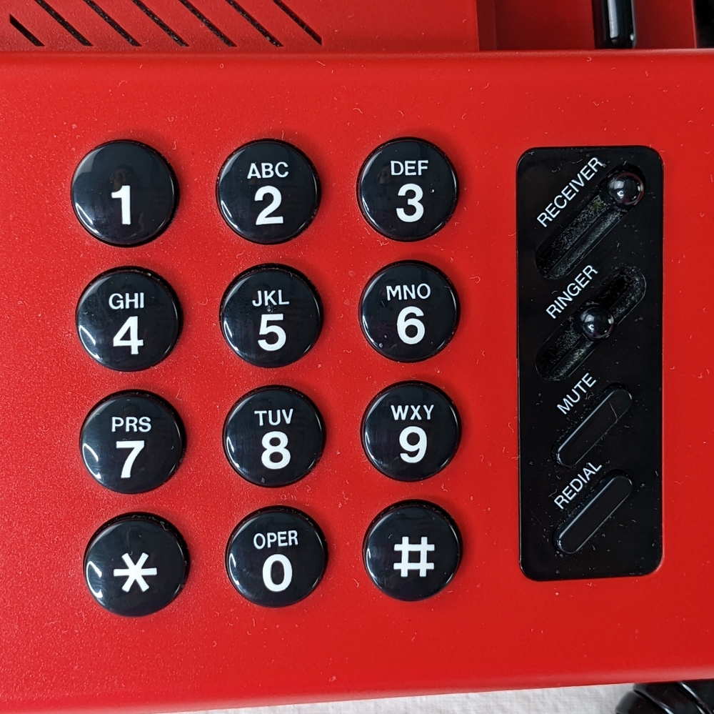 AT&T Exeter Vintage 1990's corded landline telephone desktop table red - Picture 9 of 16